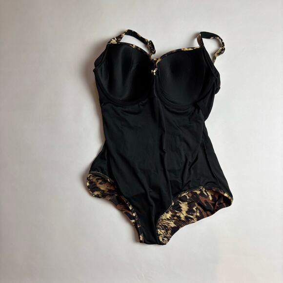 Slimming Soma One Piece Swimsuit Tamed Bathing Size 12 Cheetah Leopard Mob Wife - Picture 7 of 10